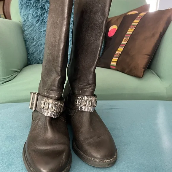 Vera Wang motorcycle boots. Sz 7 - Picture 1 of 5